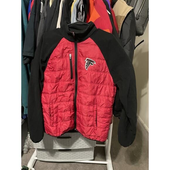 Size M- Atlanta Falcons NFL Men’s Red Full Zip Puffer Jacket - Picture 1 of 3